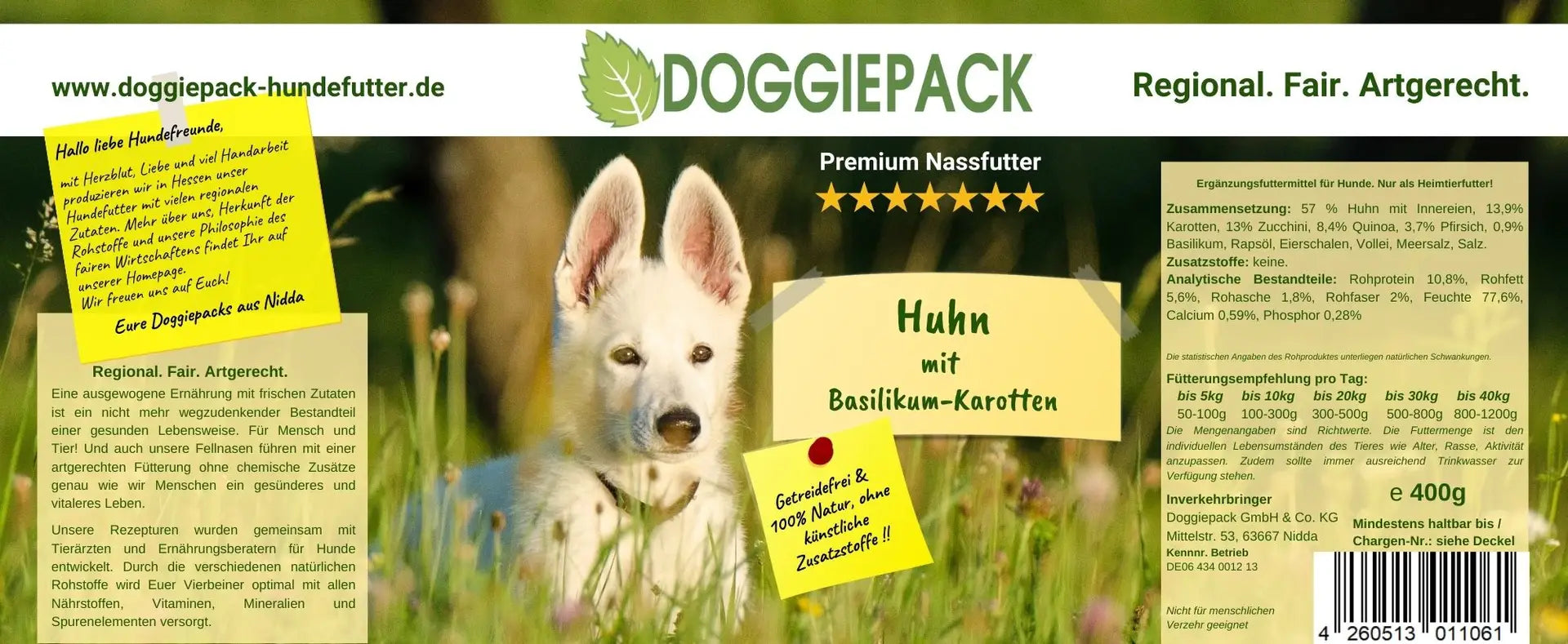 Nassfutter-fuer-Hunde-Etikett-Huhn-Basilikum